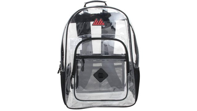 Clear backpack with black trim