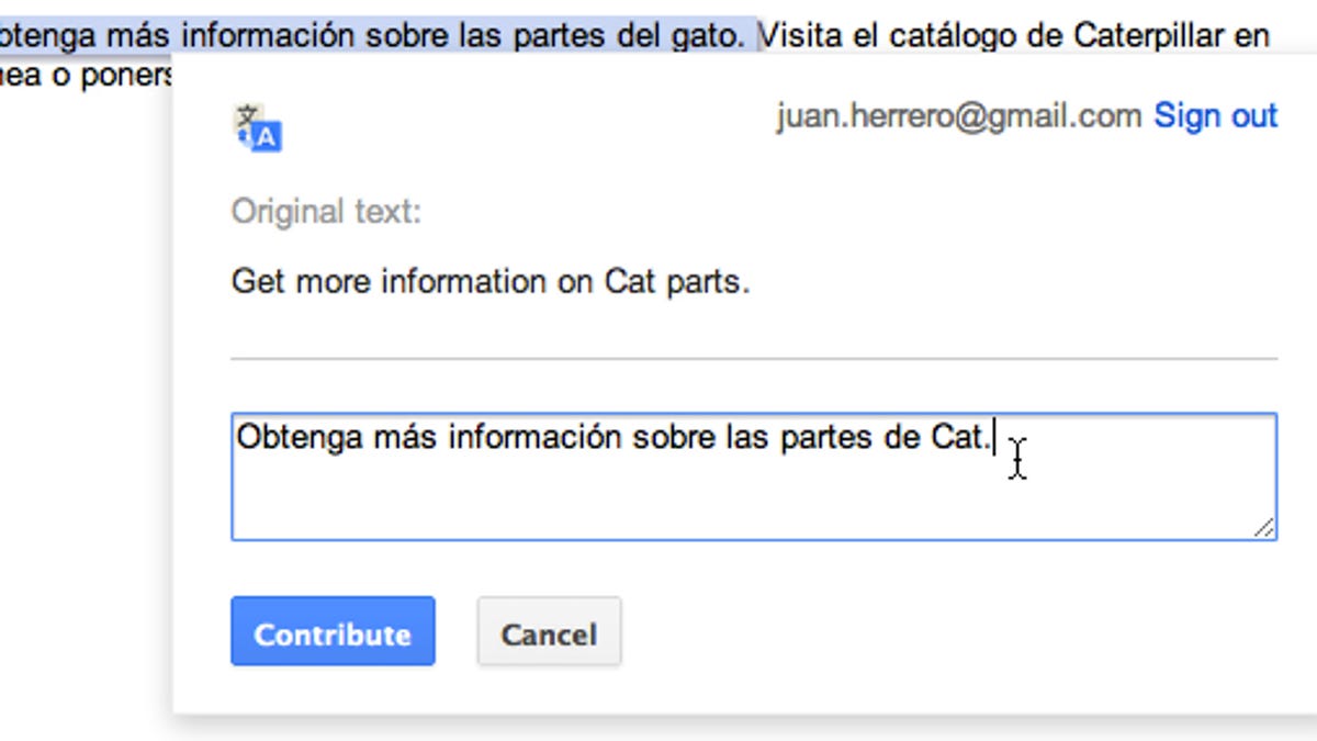 Google&apos;s new contribution function with Translate.