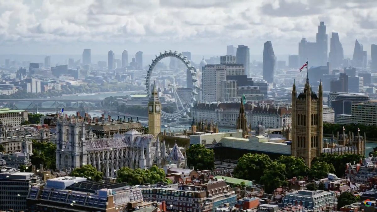 Google Maps 3D view of London