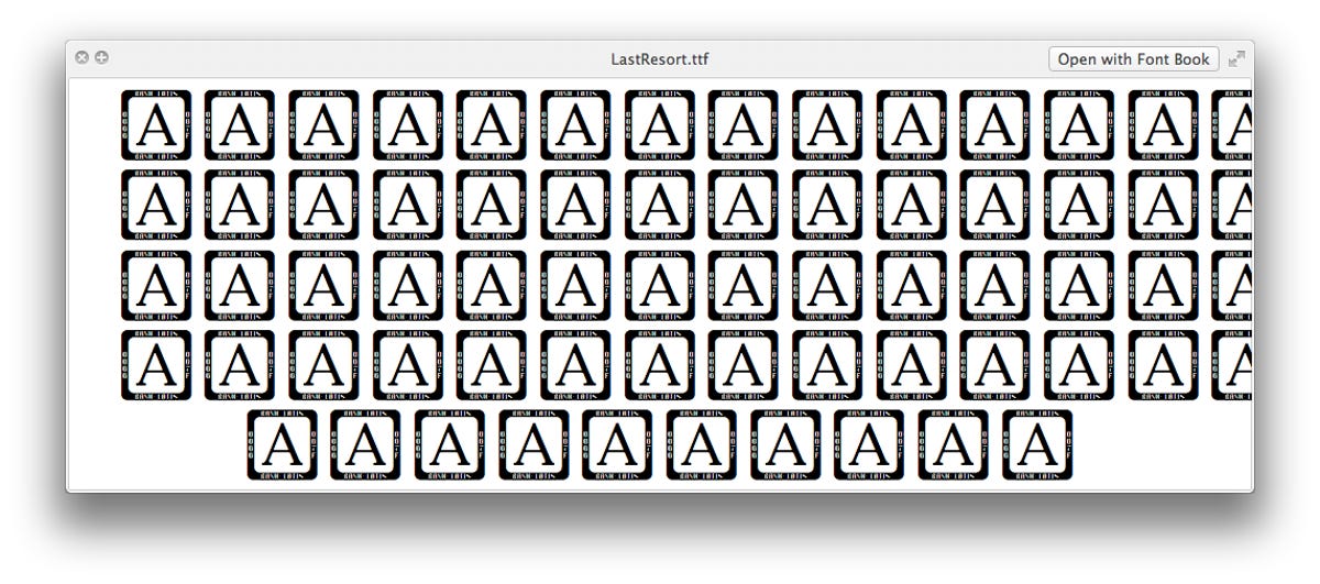 LastResort font preview