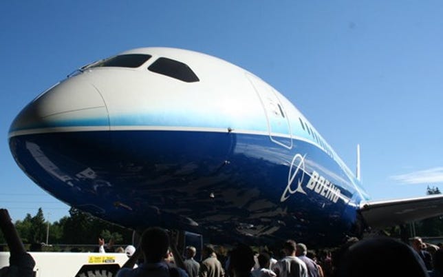 By contrast, the new Boeing 787 already looks retro.