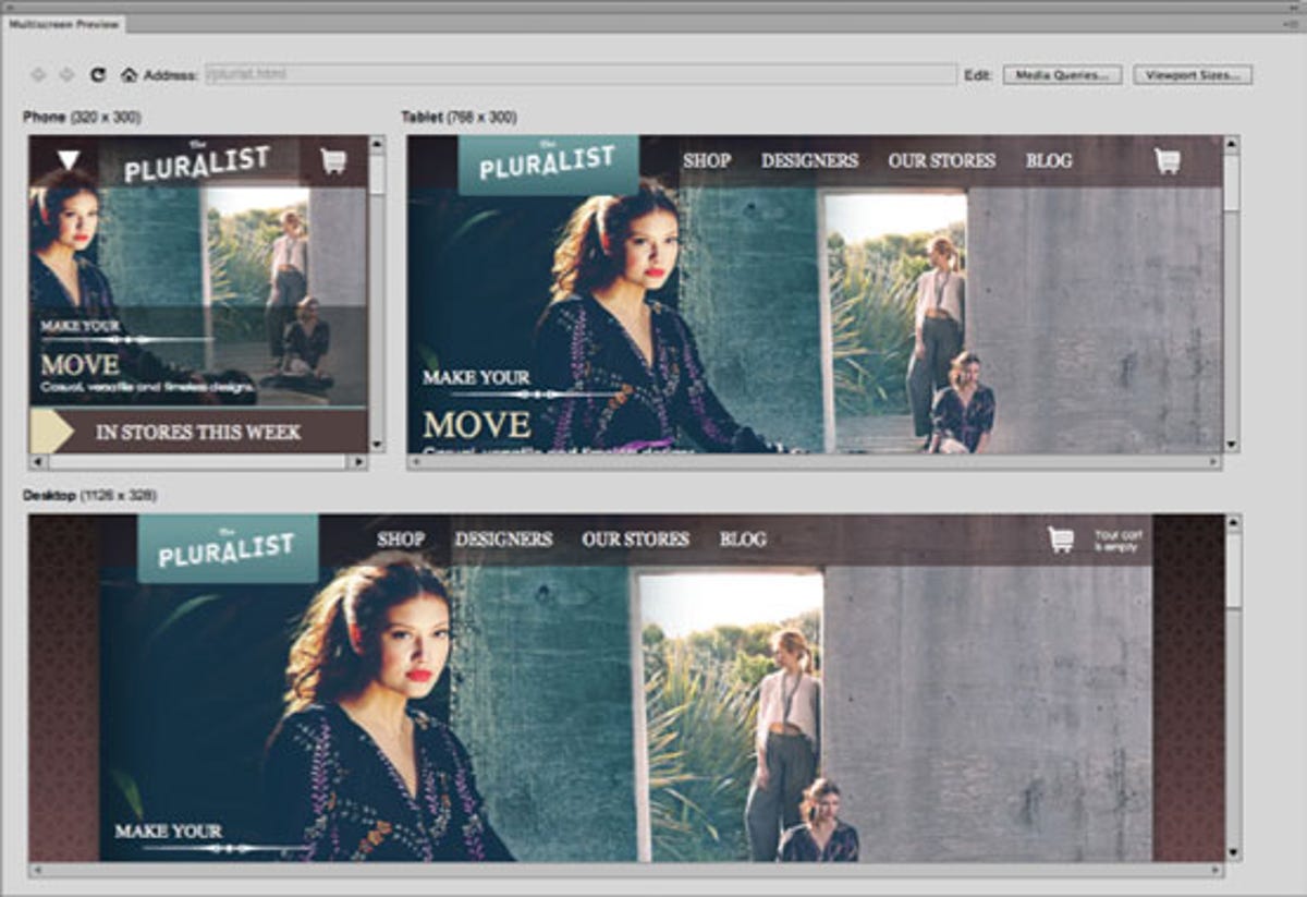 Dreamweaver CS6 gets new abilities for Web page layouts that can be set to fluidly adapt to different screen sizes.