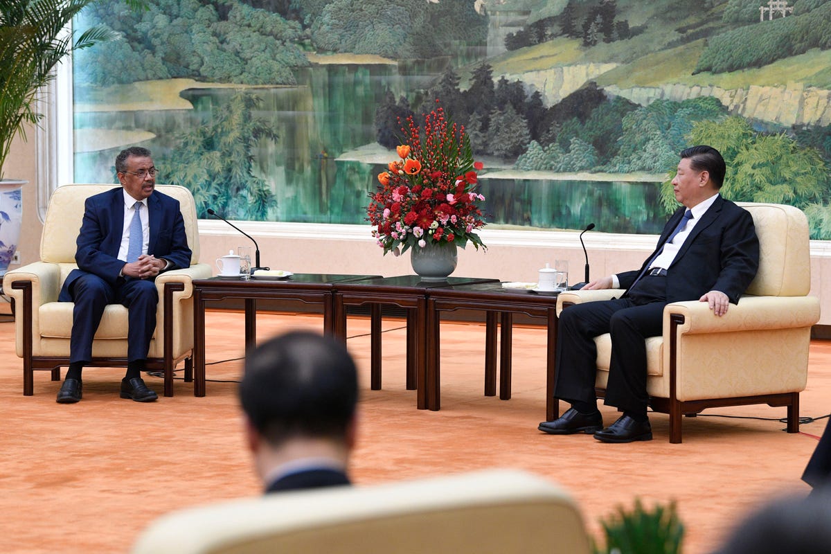 Tedros Adhanom Ghebreyesus, director general of the WHO, meets with Chinese President Xi Jinping