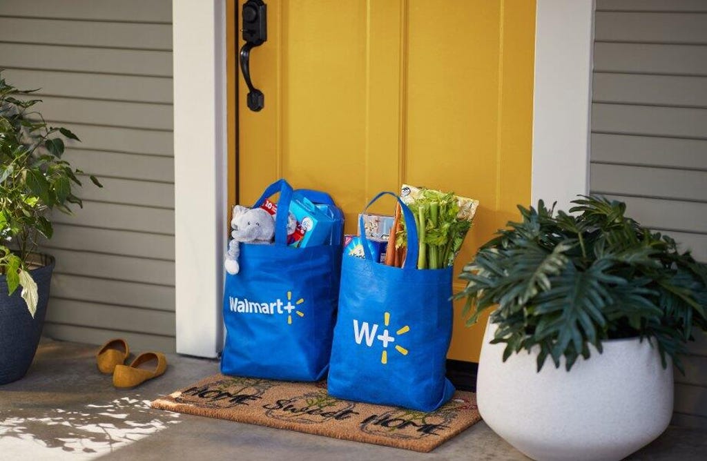 walmart plus bag with groceries