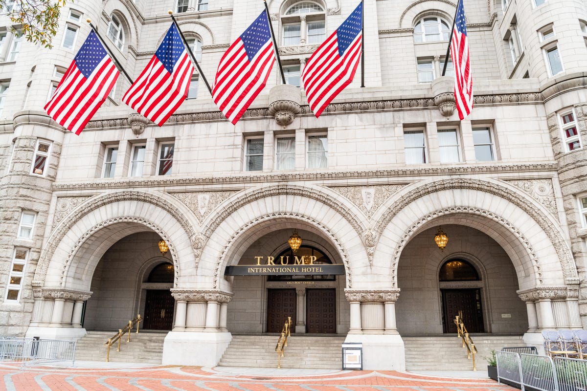 The Trump International Hotel in Washington, owned by President Donald Trump, is only blocks from the White House. 