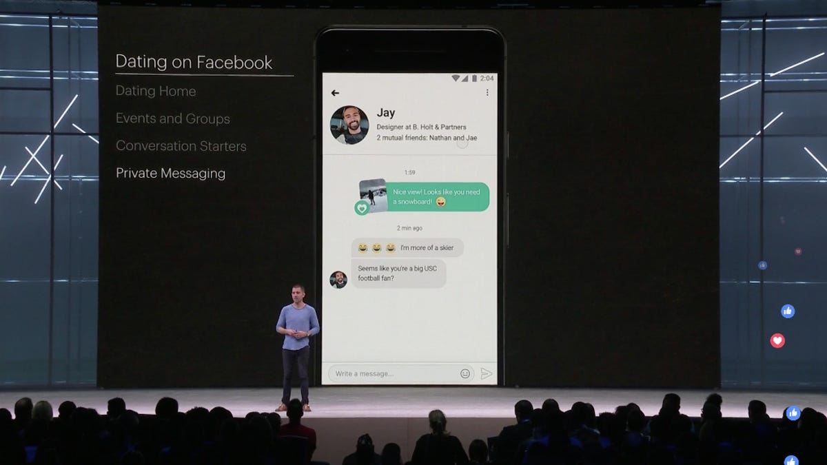 At Facebook's annual F8 conference, the social network's chief product officer, Chris Cox, explains how dating on Facebook will work.