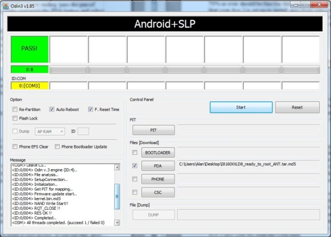 How to root the Samsung Galaxy Ace 2 Odin Pass