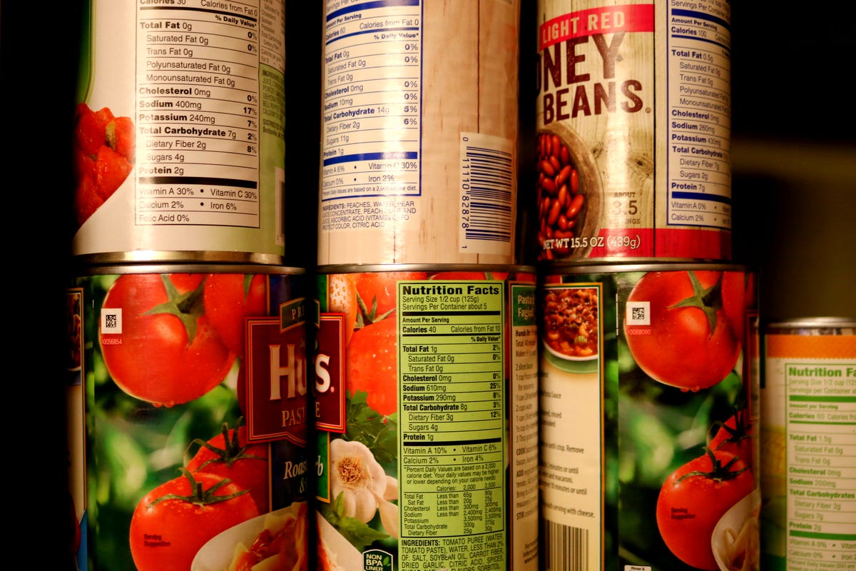 stacked canned foods