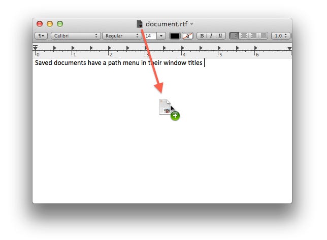 File reference in document windows in OS X