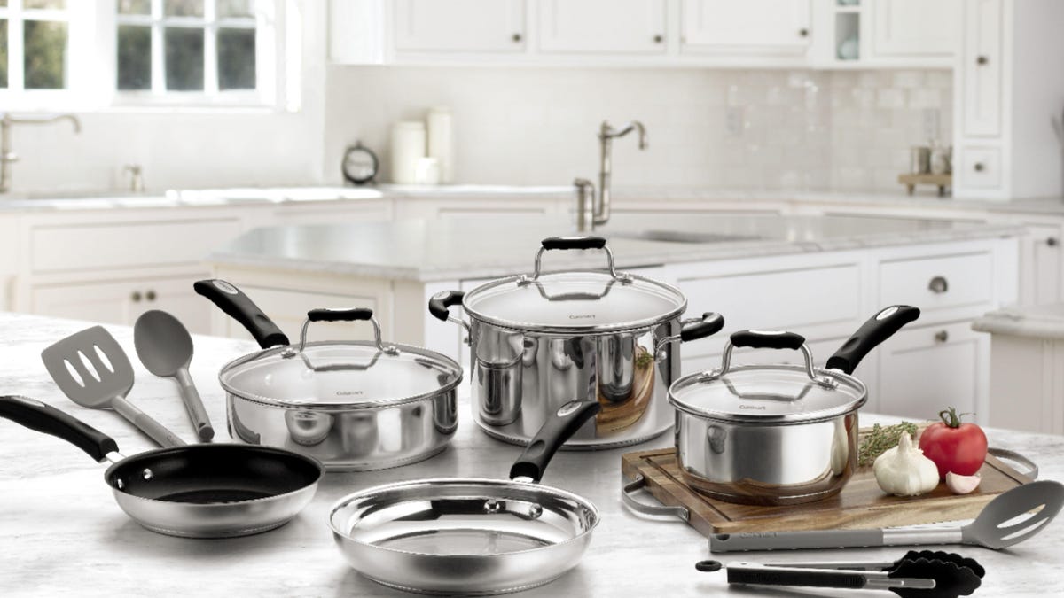 A 12-piece Cuisinart stainless steel cookware set is just $100 - CNET