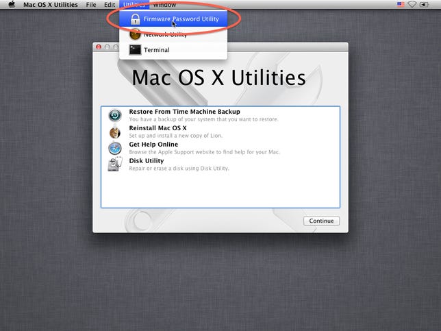 Firmware Password Utility in OS X