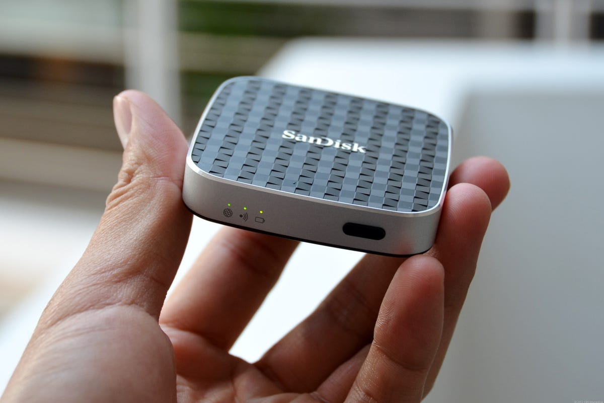 The SanDisk Connect Wireless Media Drive is very tiny considering all the components it has, including a battery, up to 64GB of storage, a Wi-Fi network, and a SD card slot.