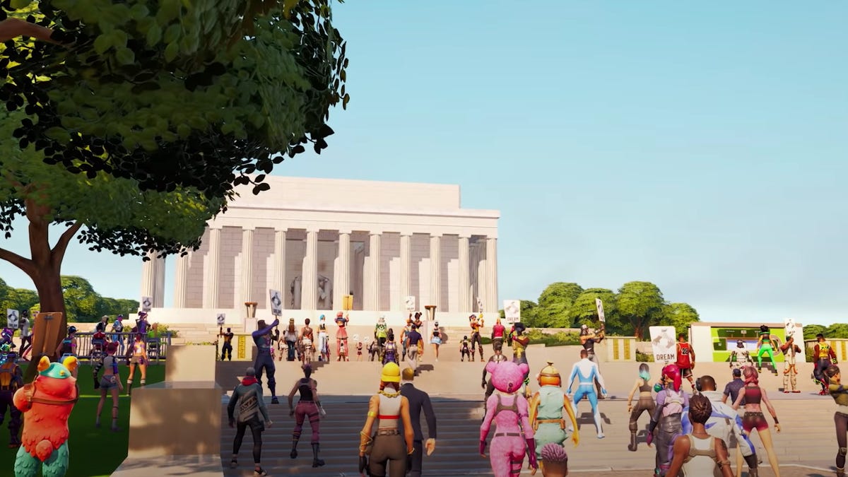 Screenshot of the Lincoln Memorial in Fortnite.