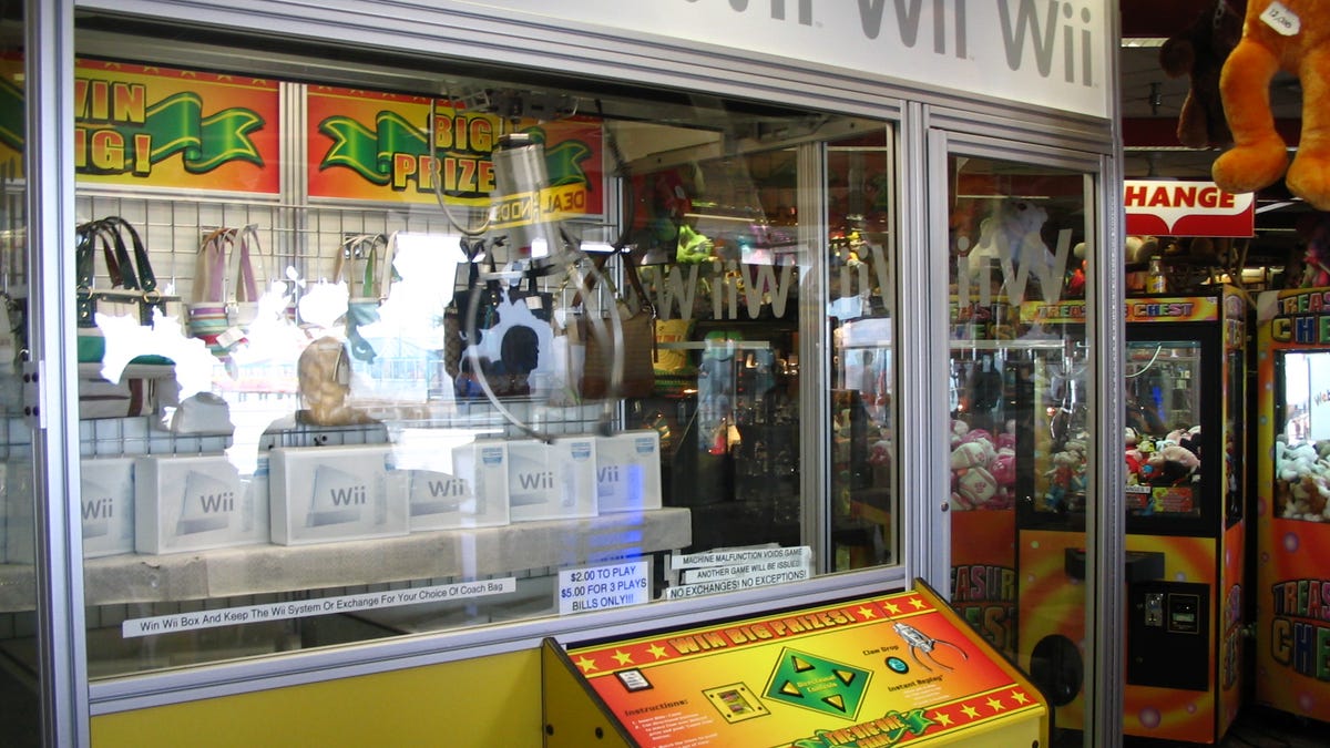 The Wii dominates in the important 'size of crane game' metric