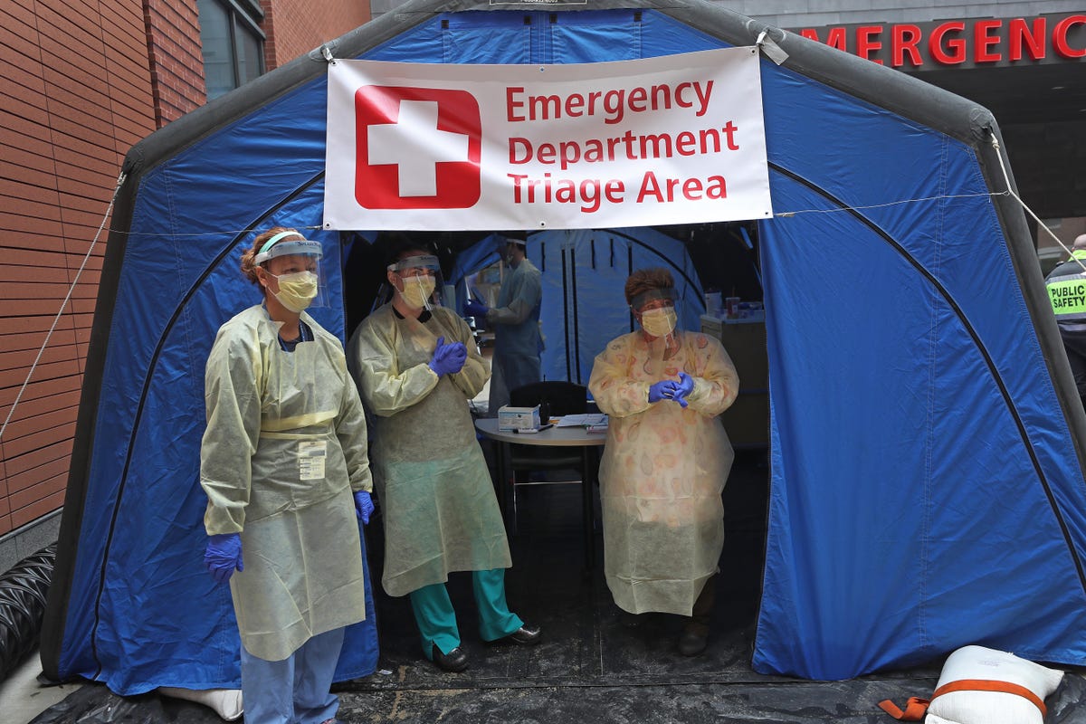 Triage tent at Boston Medical Center