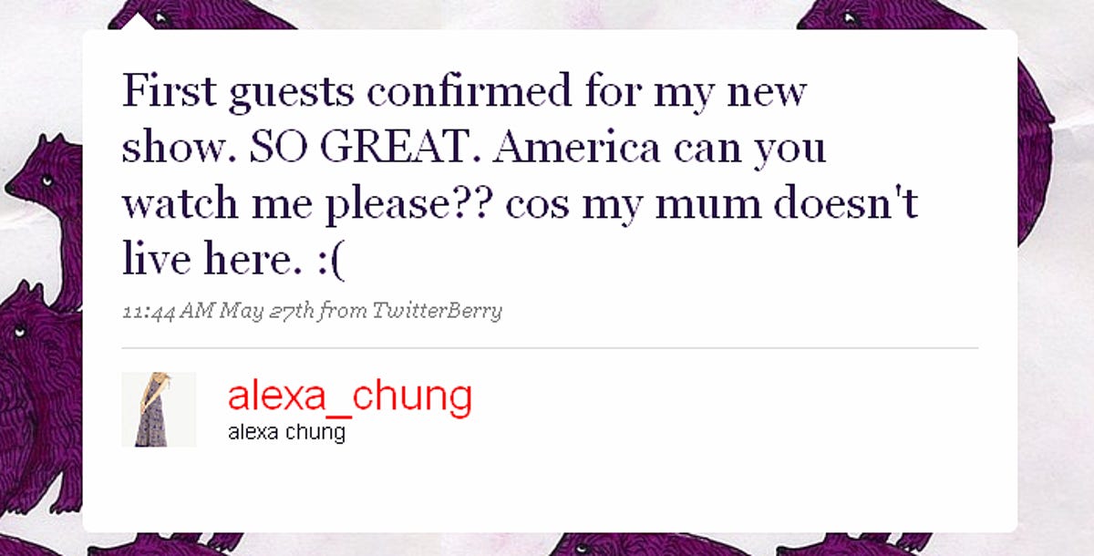 Alexa Chung tweet