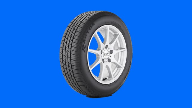 Riken Raptor HR all-season tire on a blue background