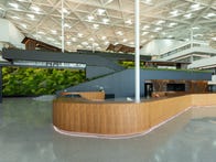 <p>Nvidia's Voyager building is designed to be a place where employees are eager to show up for work. Immediately after entering the 750,000-square-foot building at the graphics and AI chipmaker's San Jose campus, you see its "base camp" a reception area. It's at the foot of the darker "mountain" that climbs upward behind it.</p>