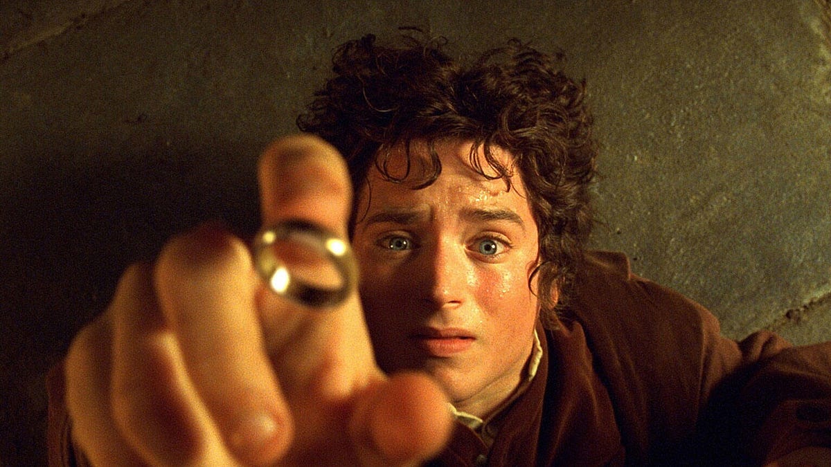 Frodo Baggins (Elijah Wood) in The Lord of the Rings: The Fellowship of the Ring