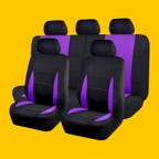 car seat covers in black and purple