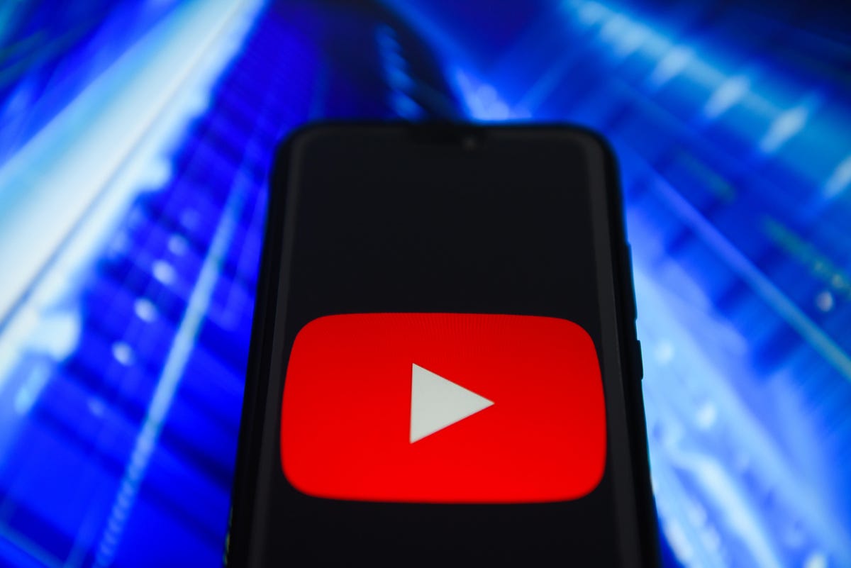 Youtube logo is seen on an Android mobile device