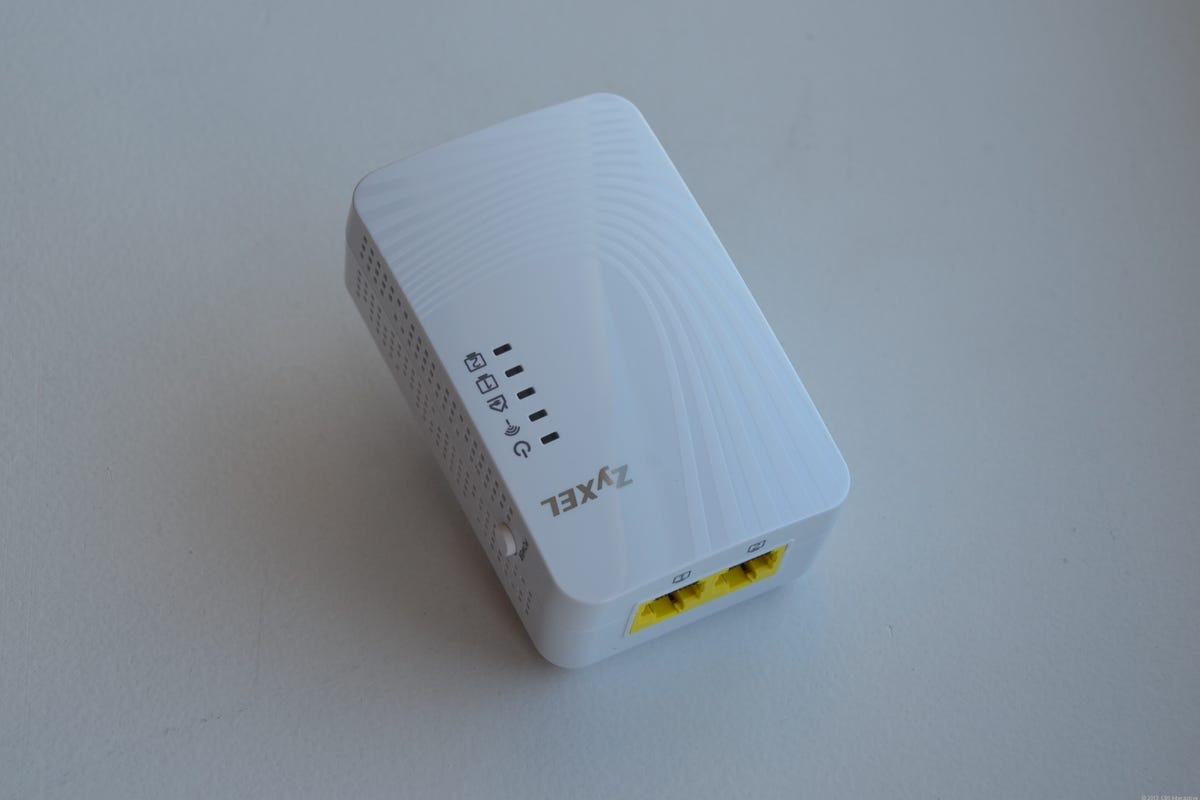 Some power line adapters, such as this one, have more than one network port and even a built-in Wi-Fi access point to support multiple clients.