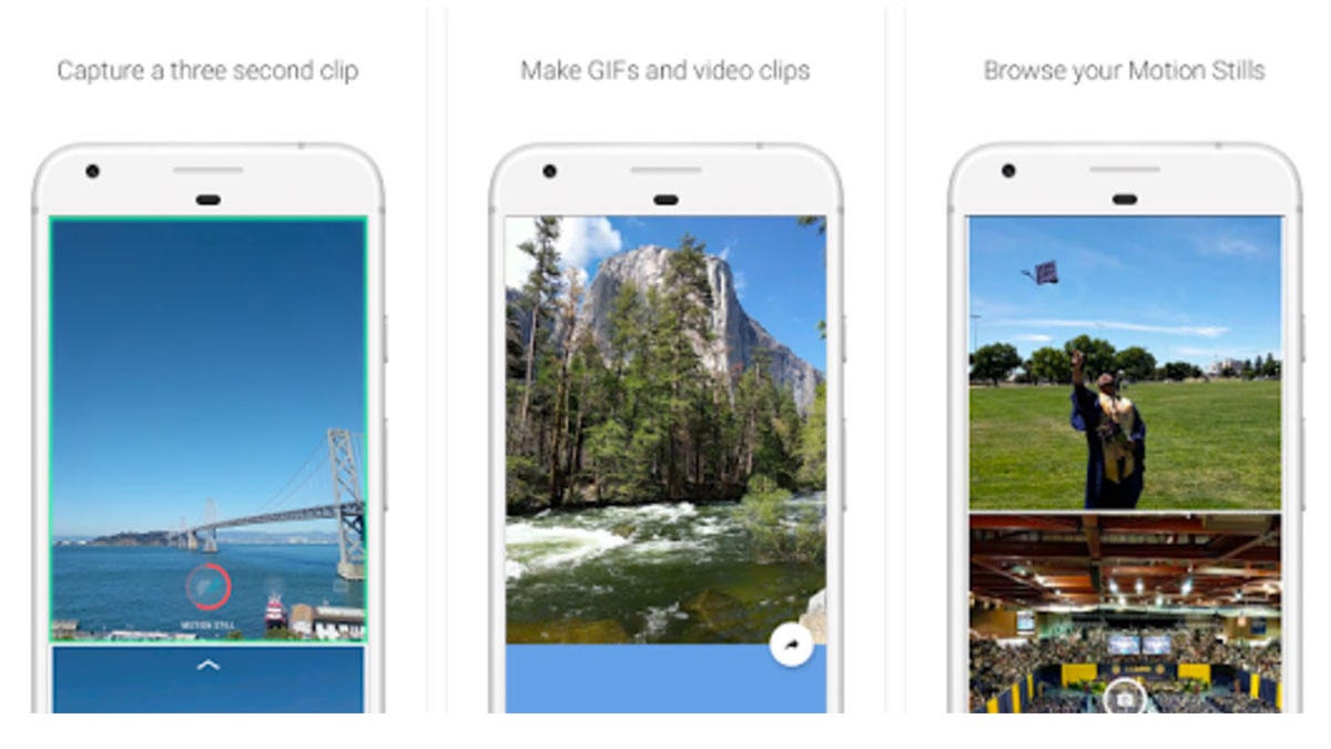 Google's Motion Stills app, now on Android and iOS, offers options to stabilize and share video.