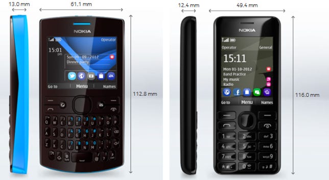 Nokia's new Asha 205 and 206 phones.