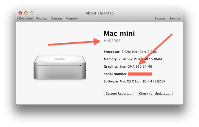 System information tool in OS X