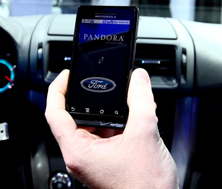 Ford Sync Pandora phone screen.