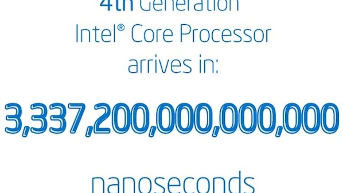 3,337,200,000,000,000 nanoseconds means Intel's next-generation mainstream processor is due to arrive on June 3 in the U.S.