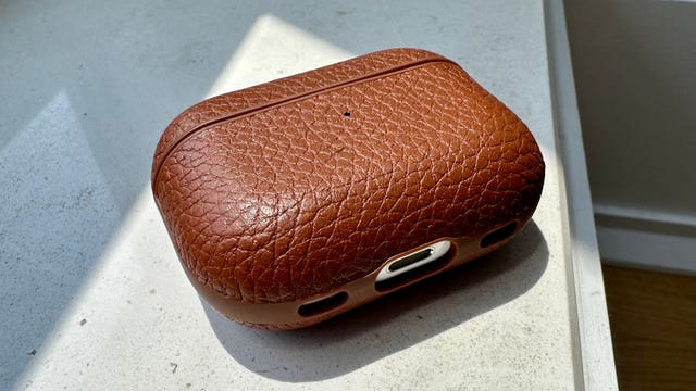 The Woolnut AirPods Pro 2 case is clad in leather