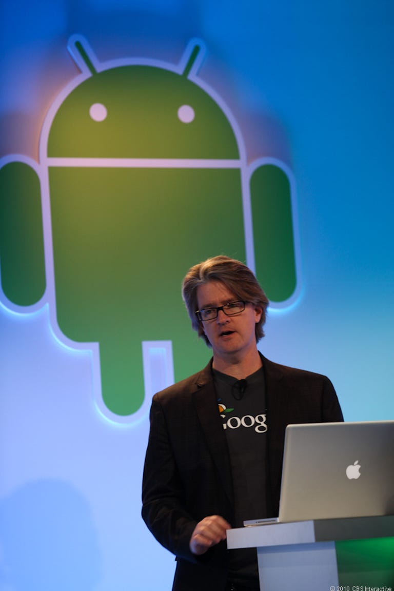 Chris Yerga, Google engineering director, introduces the Web-based Android Market.