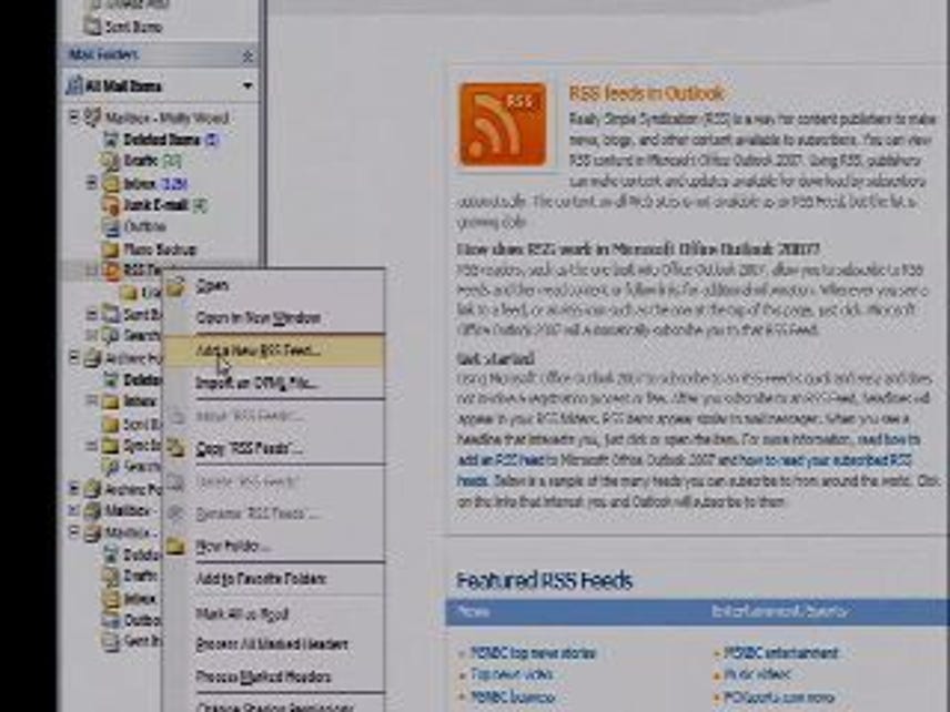Quick Tips: Adding an RSS feed in Outlook 2007