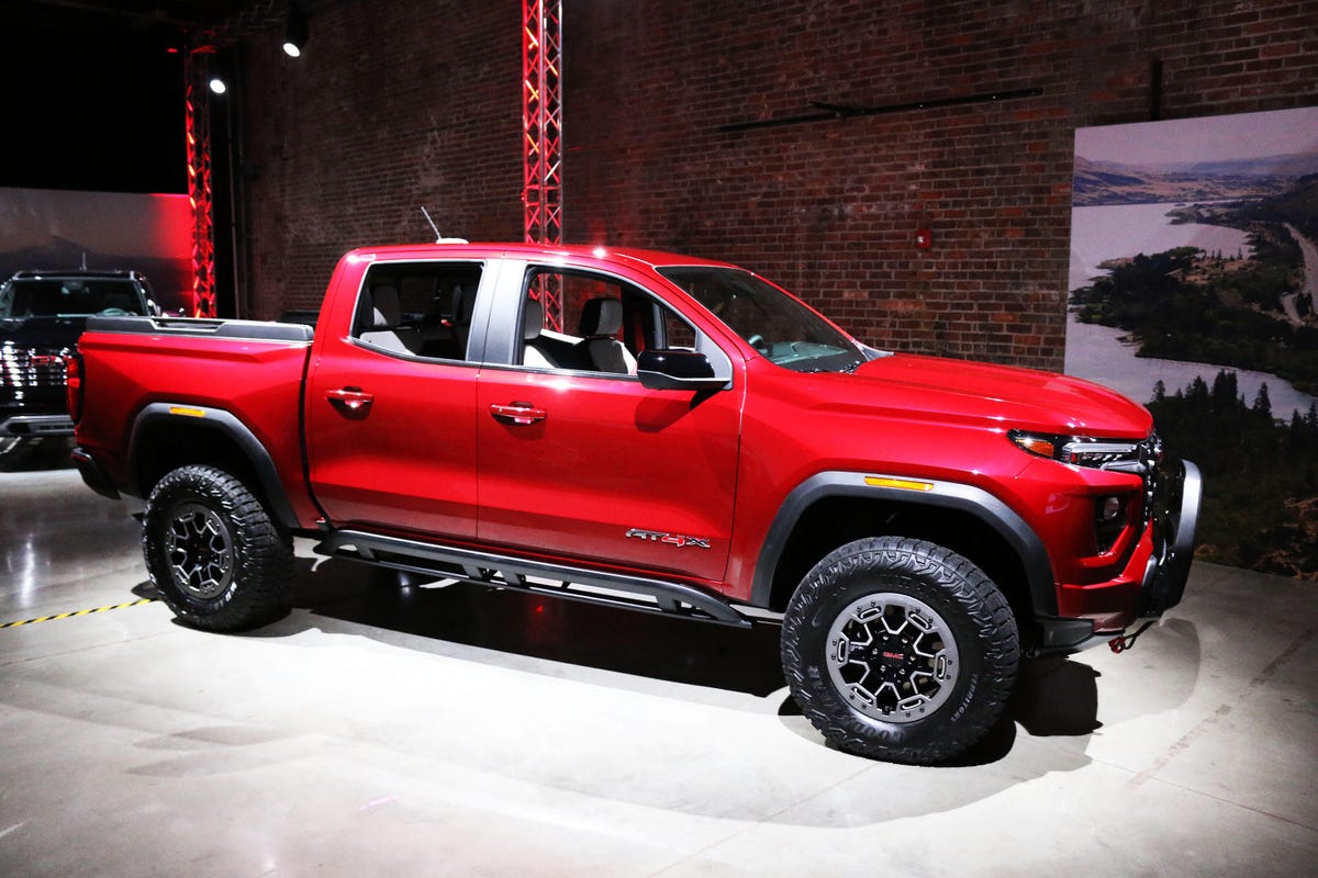 2023 GMC Canyon AT4X Edition 1 side view in studio
