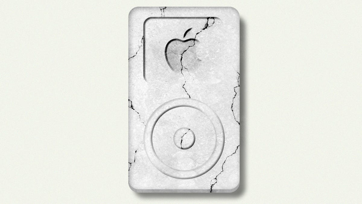 Illustration of the original iPod if it was made from marble