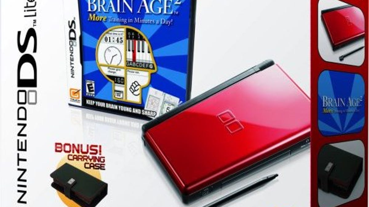 Crimson DS Lite with Brain Age bundle