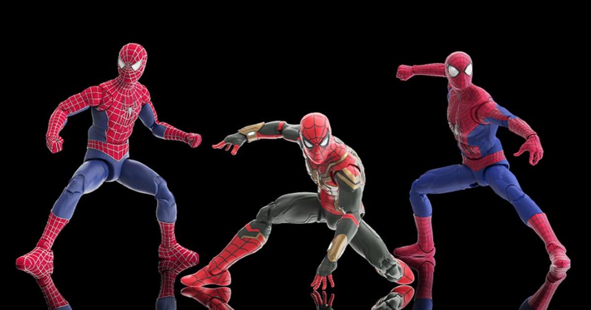 'Spider-Man: No Way Home' Marvel Legends Set Includes All 3 Spider-Men - CNET