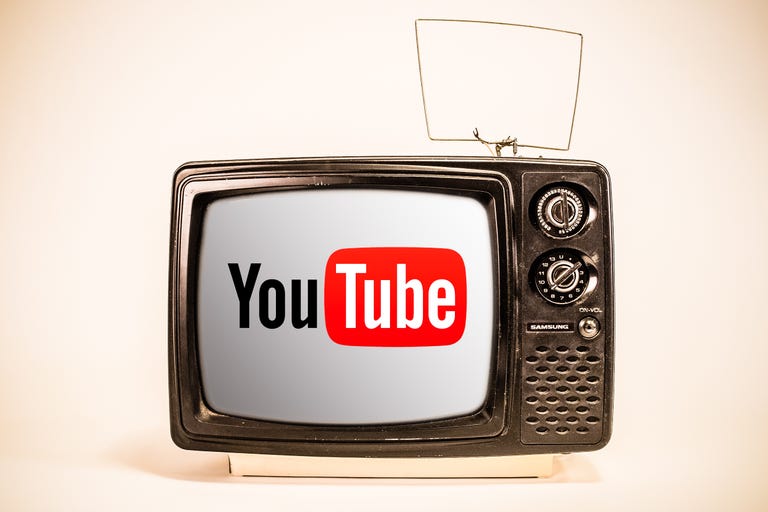 YouTube logo on an old TV set.