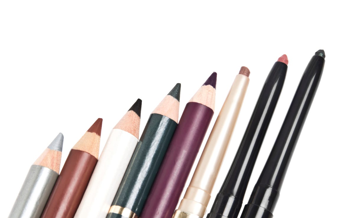 A collection of makeup pencils in various colors