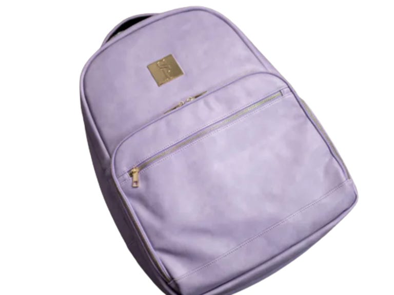 Purple Sole Premise back pack on a white background