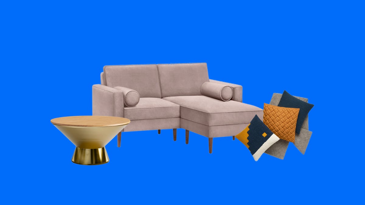 Furniture on a blue background