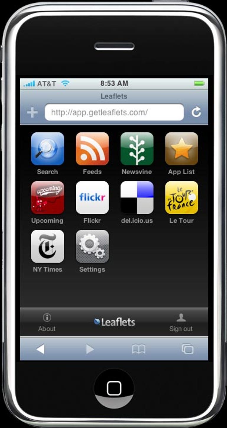 Leaflets: an iPhone web app suite