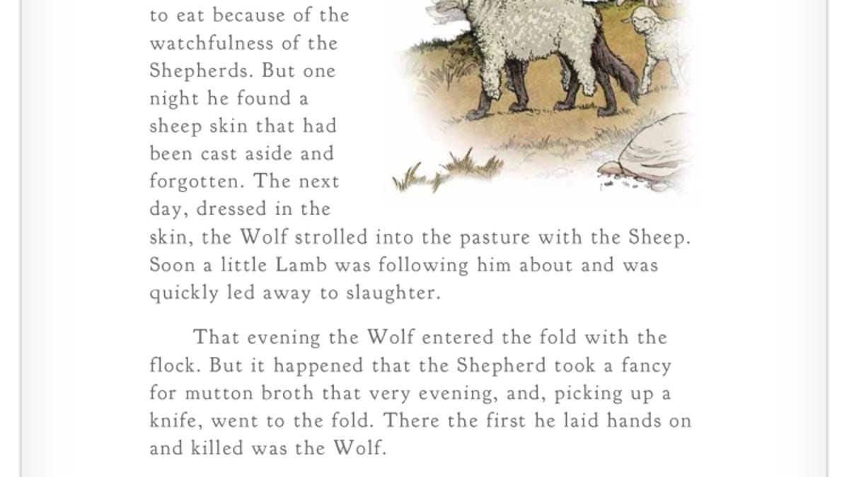 Aesop for Children (iOS) offers more than 140 classic fables. It&apos;s free.