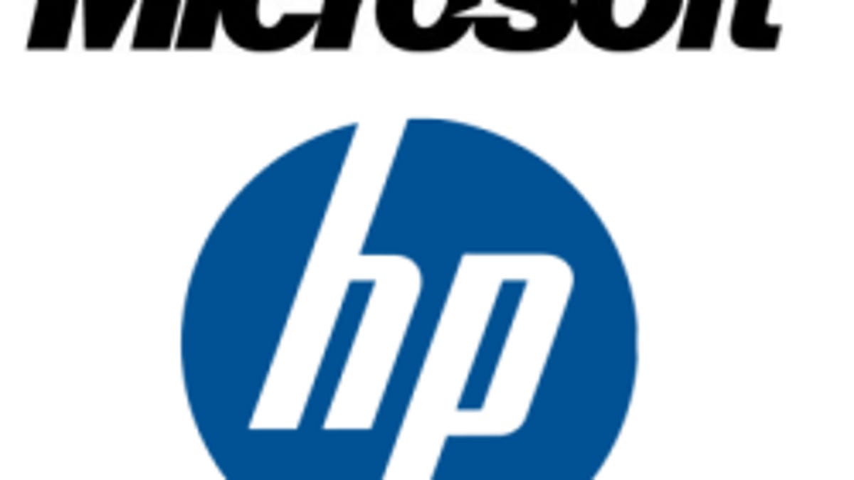 Microsoft, HP logos