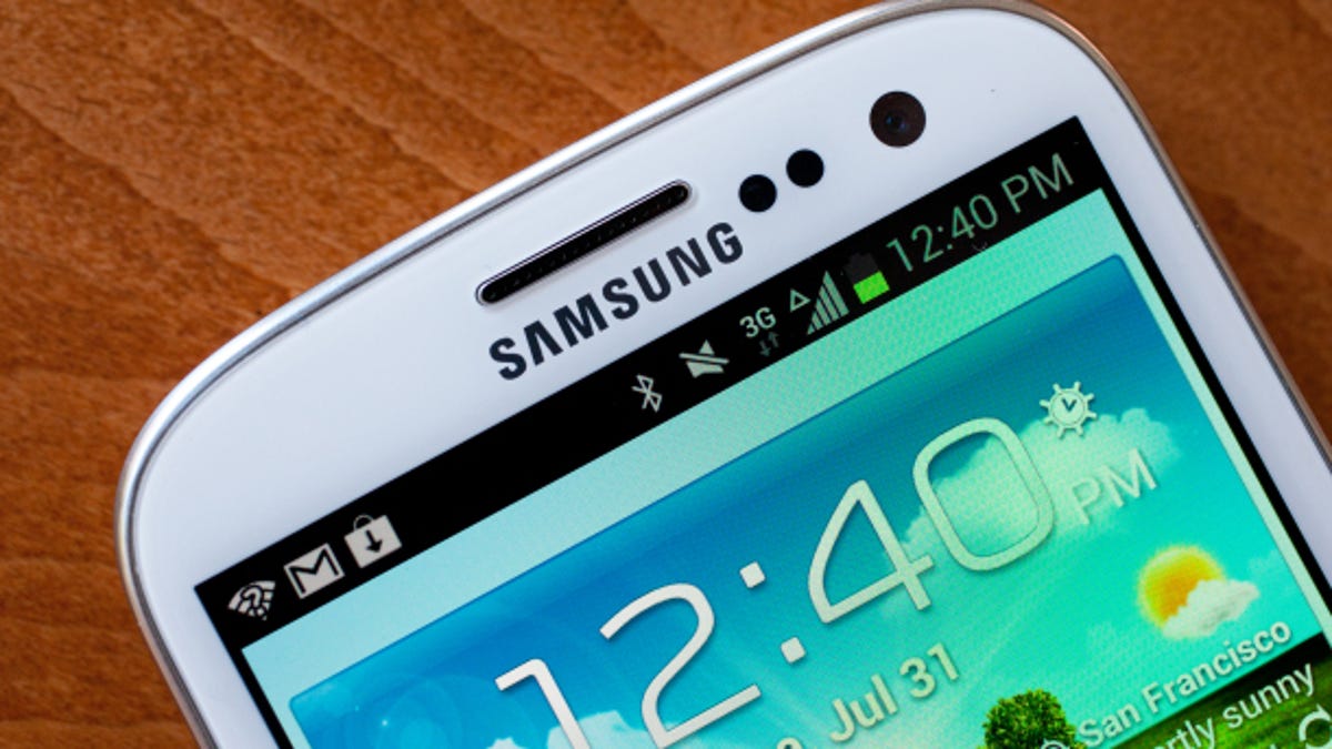 The Samsung Galaxy S3 smartphone.