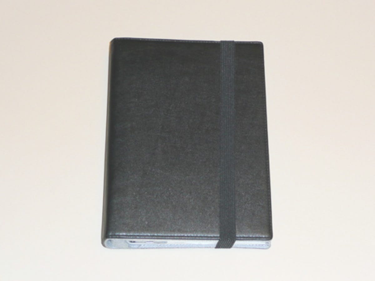 Kindle in closed leather cover