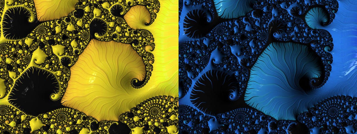 Changing the lighting and color can quickly give a different feel to the same view of a fractal.