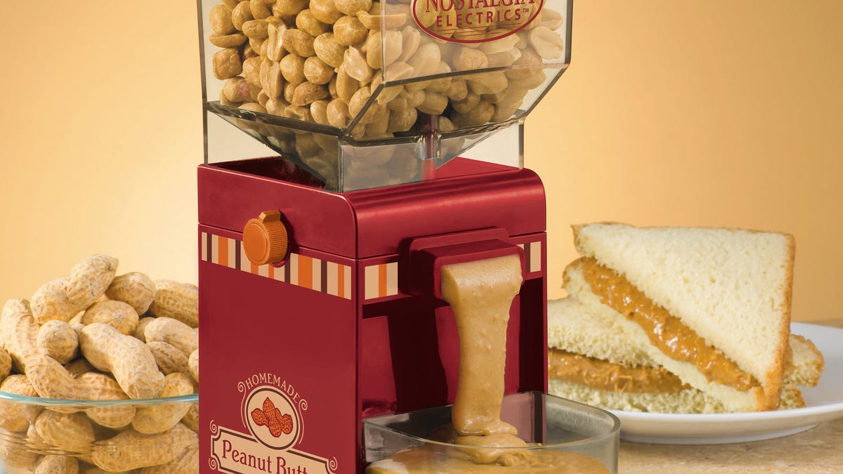 The Nostalgia Electrics NBM400 Peanut Butter Maker can also make other nut butters such as almond or cashew.