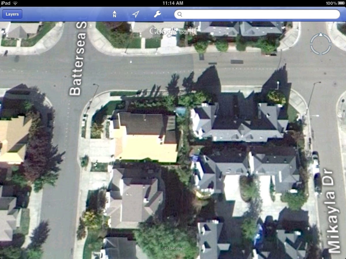 Google Earth view of a single residence